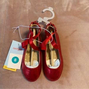 Cat & Jack Red Trinity Slip-on Ballet Flats Sz 8